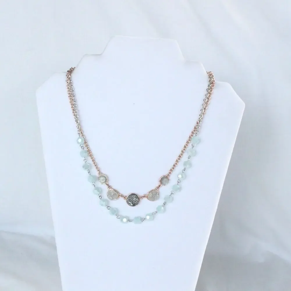 NEW Necklace Double Strand Rough Cut